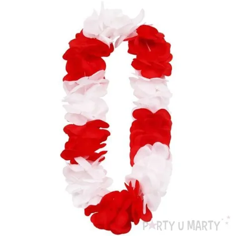 naszyjnik hawajski aloha kibic bialo czerwony