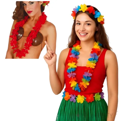 naszyjnik hawajski classic czerwony guirca 50 cm