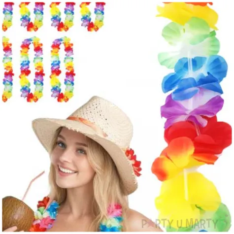 naszyjnik hawajski kwiaty partydeco 50 cm 25 szt