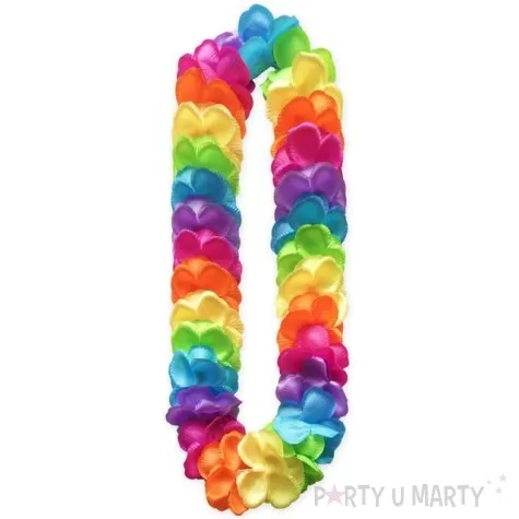 naszyjnik hawajski kwiaty satynowe mix godan 120 cm