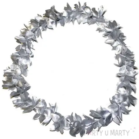 naszyjnik hawajski kwiaty srebrny funnyfashion 50 cm