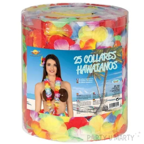 naszyjnik hawajski kwiaty teczowy guirca 100 cm 25 szt