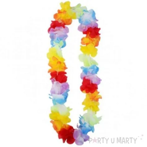 naszyjnik hawajski kwiaty teczowy guirca 100 cm 25 szt