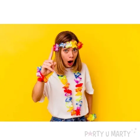 naszyjnik hawajski kwiaty teczowy partypal 100 cm