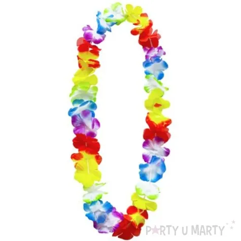 naszyjnik hawajski kwiaty teczowy partypal 100 cm