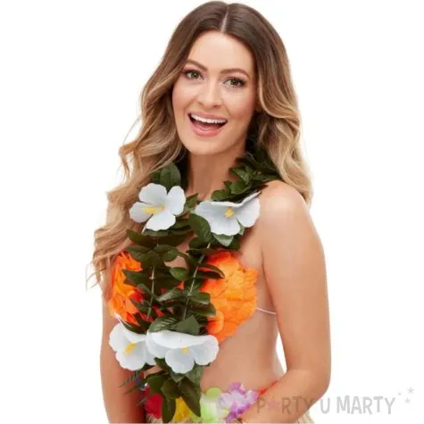 naszyjnik hawajski loka zielono bialy smiffys 50 cm