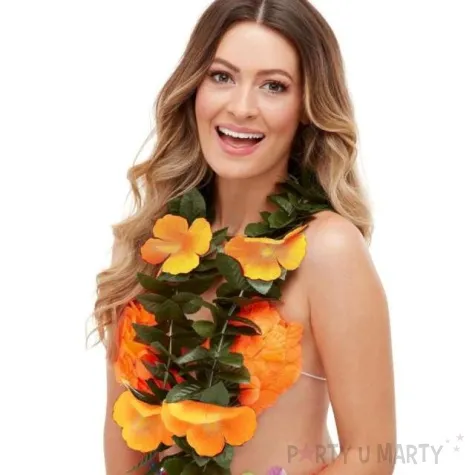 naszyjnik hawajski loka zielono pomaranczowy smiffys