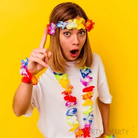 naszyjnik hawajski lulani roslinny z kwiatami boland