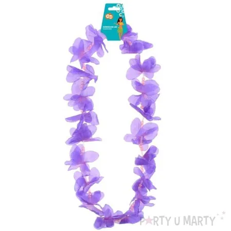 naszyjnik hawajski motylki fioletowy godan 50 cm