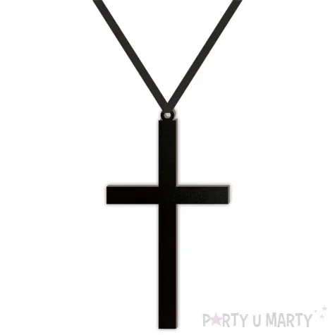 naszyjnik krzyz classic l plyta hdf czarny 12 5cm