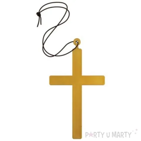 naszyjnik krzyz classic zloty smiffys 15 cm