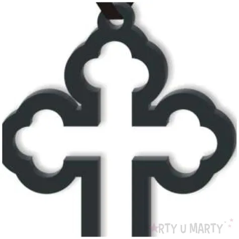 naszyjnik krzyz gotycki l obrys czarny 15 cm