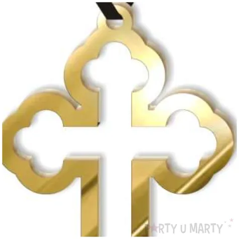 naszyjnik krzyz gotycki l obrys zloty lustrzany 15 cm