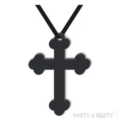 naszyjnik krzyz gotycki l pelny czarny 12 5 cm