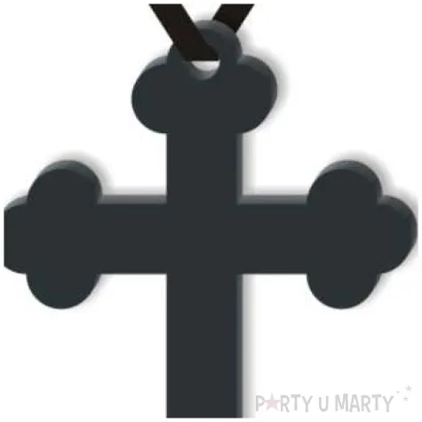 naszyjnik krzyz gotycki pelny czarny 9 cm