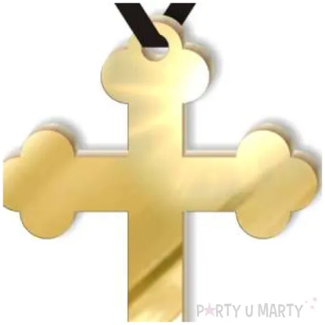 naszyjnik krzyz gotycki pelny zloty lustrzany 9 cm