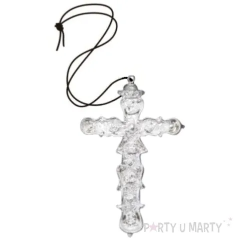 naszyjnik krzyz srebrny ornament smiffys 16 cm