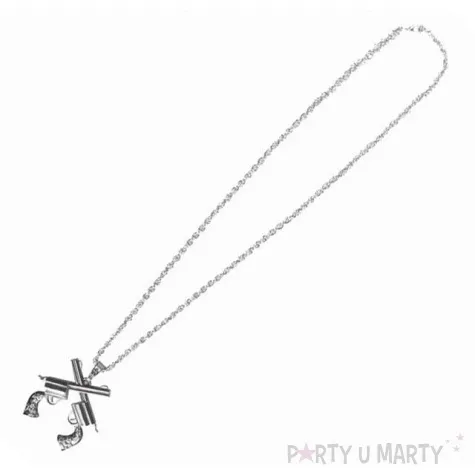 naszyjnik rewolwery kowbojskie srebrny boland