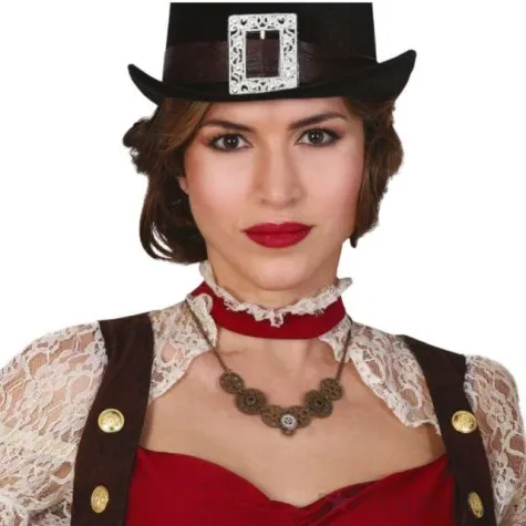 naszyjnik steampunk zebatki brazowy guirca