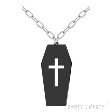 naszyjnik trumna na lancuszku czarny 8cm