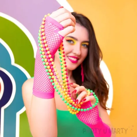 naszyjniki korale neon partypal 4 szt