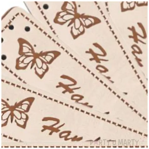 naszywki handmade eko skora kremowy stoklasa 5 szt