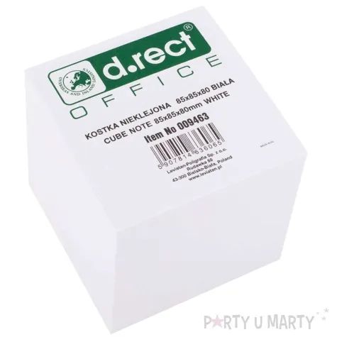 notes kostka nieklejona biala 85x85x80 d rect 800 szt