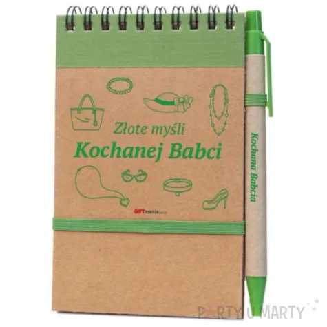 notes z olowkiem eko babcia zielony giftmania