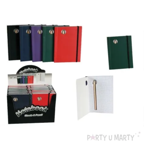 notes z olowkiem w kratke czerwony kemis a6