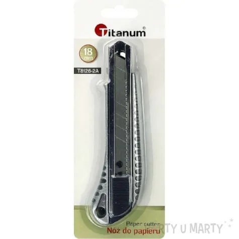 noz do tapet metalowy srebrny titanum 18mm