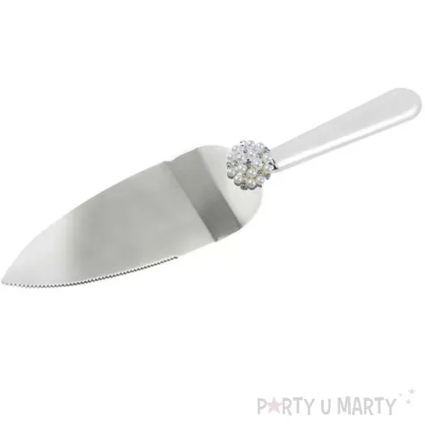 noz i lopatka do ciasta classic perla srebrny partydeco 2 szt