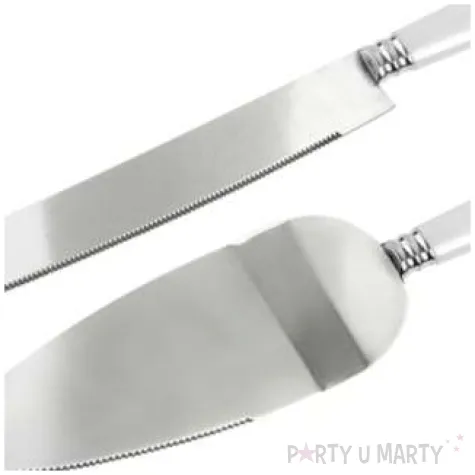 noz i lopatka do ciasta classic srebrny partydeco 2 szt