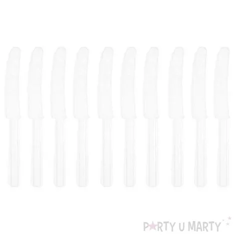 noze plastikowe biale amscan 17 cm 10 szt