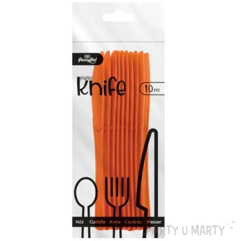 noze plastikowe classic pomaranczowe partypal 10 szt