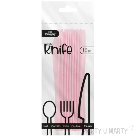 noze plastikowe classic rozowe partypal 10 szt