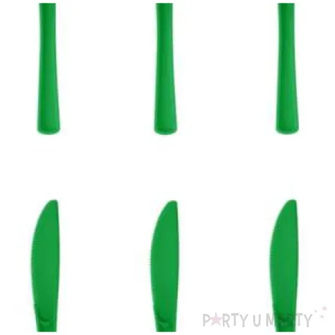 noze plastikowe classic zielone ciemne partypal 10 szt