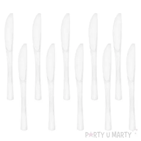 noze plastikowe dlugie bialy partypal 10 szt