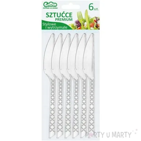 noze plastikowe medium transparentne godan 6 szt