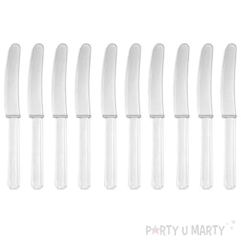 noze plastikowe przezroczyste amscan 17 cm 10 szt