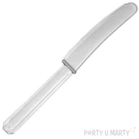 noze plastikowe srebrne amscan 17 cm 10 szt