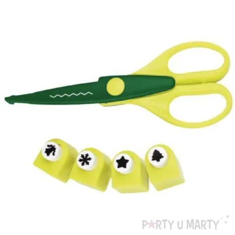 nozyczki dziurkacz swiateczne wzorki zolte titanum