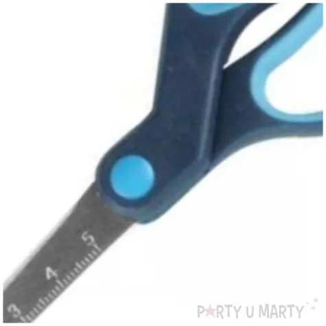 nozyczki ergonomiczne z podzialka niebieskie titanum 15 cm