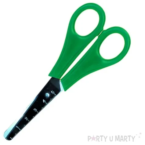 nozyczki szkolne z podzialka zielone fun joy 13 cm
