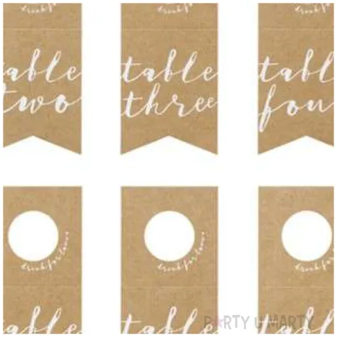 numery na stol zawieszki classic 10szt partydeco