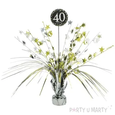obciaznik do balonow bukiet 40 urodziny amscan srebrno zloty 250 g