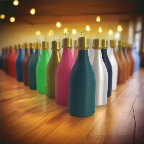 obciaznik do balonow butelka szampana czarny 120g