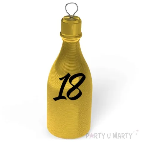 obciaznik do balonow butelka szampana liczba 18 zloty 120g