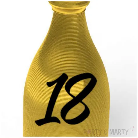 obciaznik do balonow butelka szampana liczba 18 zloty 120g