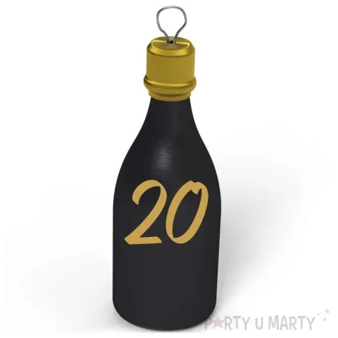 obciaznik do balonow butelka szampana liczba 20 czarny 120g