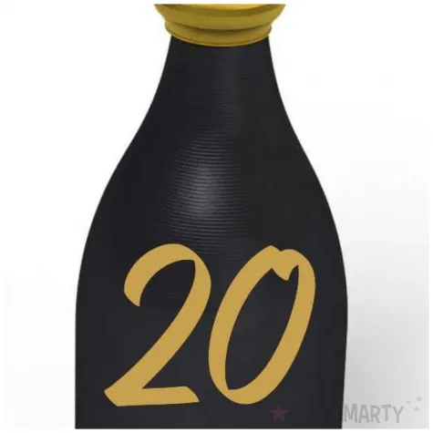 obciaznik do balonow butelka szampana liczba 20 czarny 120g